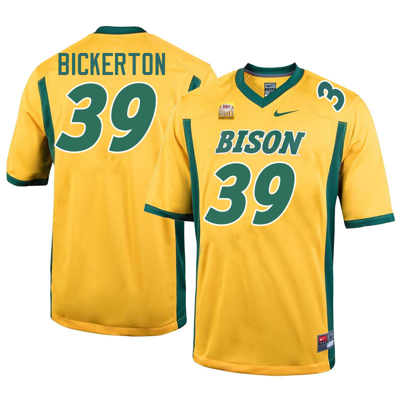 North Dakota State Bison #39 Aaron Bickerton College Football Jerseys Stitched-Yellow